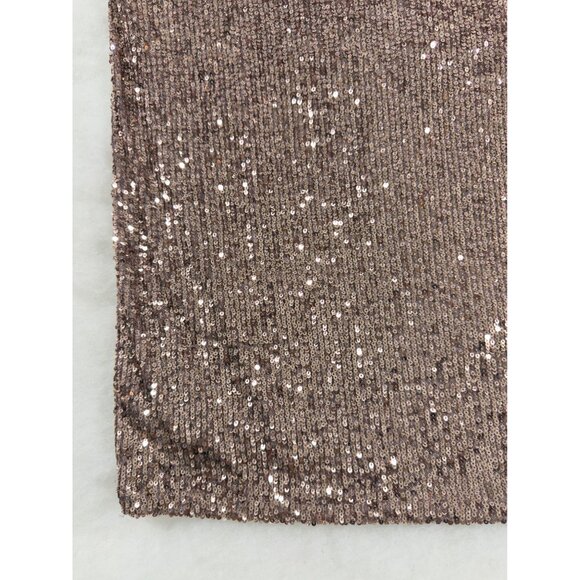 Rose Sequin Keyhole Tank Blouse Sleeveless Glam Barbie Holiday Metallic Romantic - Picture 6 of 10